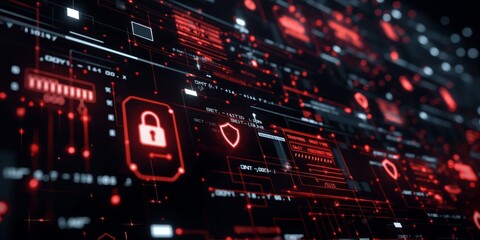 Obraz premium Digital backdround ideal for technological operations, neural networks, AI, data transmission and encryption, digital archives, scientific research
