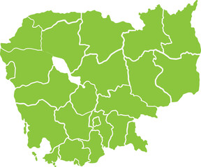 Cambodia color illustration travel map