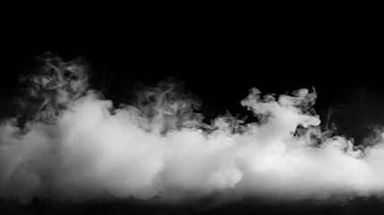 white smoke at bottom with black background