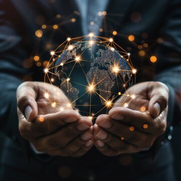 Connecting the World: Businessmen and Digital Network Integration, global, innovative 