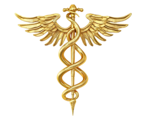 caduceus symbol in the style of detailed hyperrealism