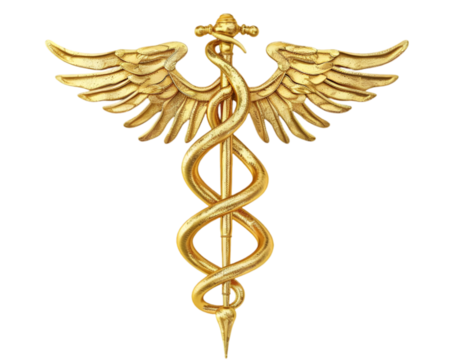 caduceus symbol in the style of detailed hyperrealism