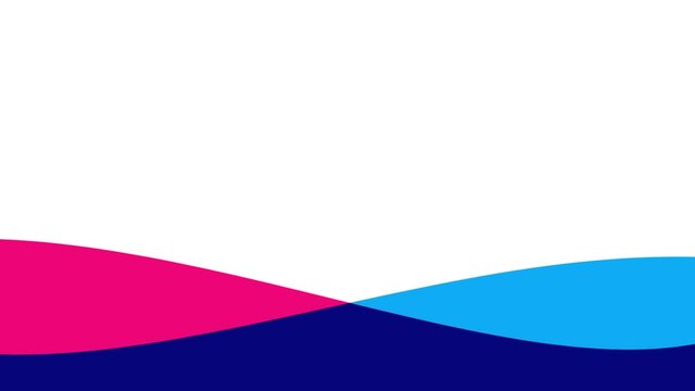 2D flat Animations movement of bule pink water surface wave 4K neon tone and white background for copy space.