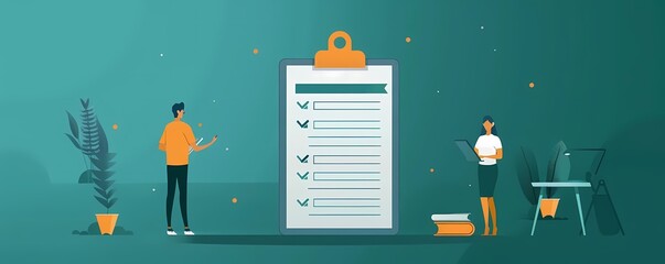 Picture a flat design of an employee feedback form