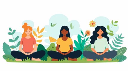 See a flat design of an employee wellness program