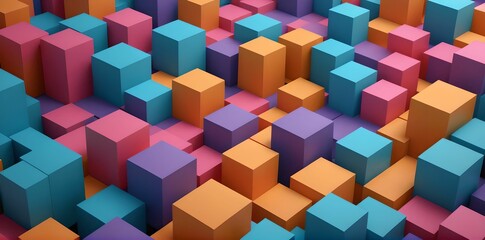 Obraz premium wallpaper representing a pattern with 3D geometric shapes and multicolored.