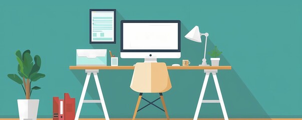 Visualize a flat design of a recruitment advertisement