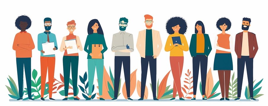 Imagine a flat design of an employee orientation manual