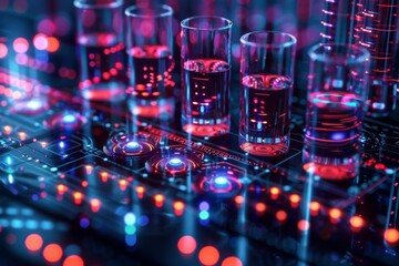 Advanced microfluidic systems for controlling tiny liquid quantities in a bioengineering context, with a focus on cutting-edge technology.