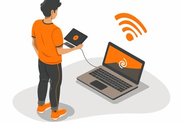 Freelancer optimizing network settings for enhanced performance, illustrating the efficiency of personal network management