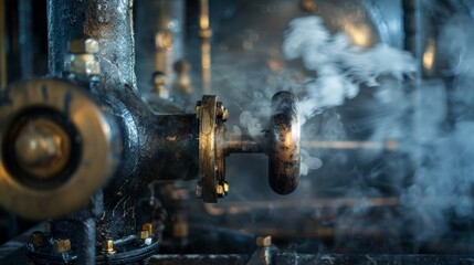 In-depth examination of vapor releasing from a safety valve, showcasing practical uses of thermodynamics.