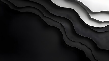 Obraz premium Captivating Monochrome Paper Craft Layers Compose Minimalist Abstract Background with Ample Copy Space