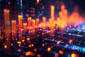 Fototapeta premium Graph, economy, Innovation, digital backdrop