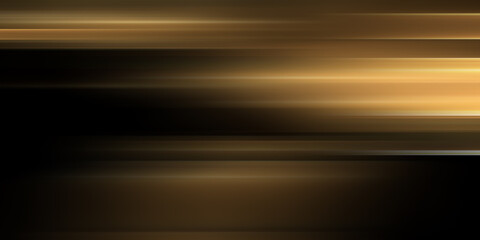 Black and golden modern abstract background with yellow glowing movement and high-speed light effect