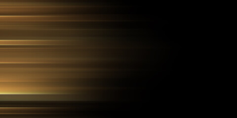 Black and golden modern abstract background with yellow glowing movement and high-speed light effect