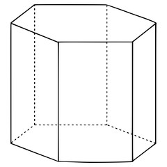hexagonal prism illustration hand drawn outline vector