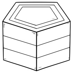 pentagon shape sorter piece illustration hand drawn outline vector