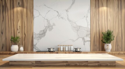 Indoor product display with blank background