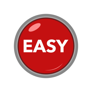 Red easy internet button on white background.