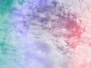 Obraz premium beauty sweet pastel green and violet colorful with fluffy clouds on sky. multi color rainbow image. abstract fantasy growing light