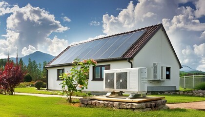 Highly efficient and eco-friendly heat pump technology available for purchase on photo stock