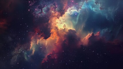 Fototapeta premium Cosmos background with stardust, nebula and stars. Galaxy backdrop. Infinite universe, milky way