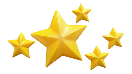 Obraz premium A shiny gold 3D star floats against a crisp white background