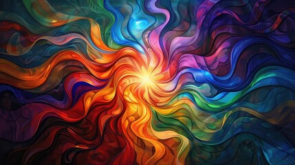 Fototapeta premium Radiant colors bursting through a tapestry of swirling, enchanting patterns.