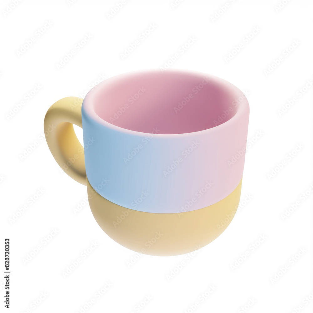 Poster cup, icon in 3D style on a white background