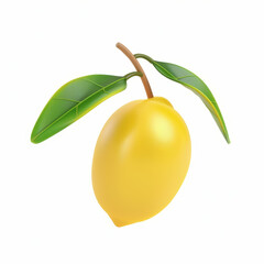 lemon, icon in 3D style on a white background
