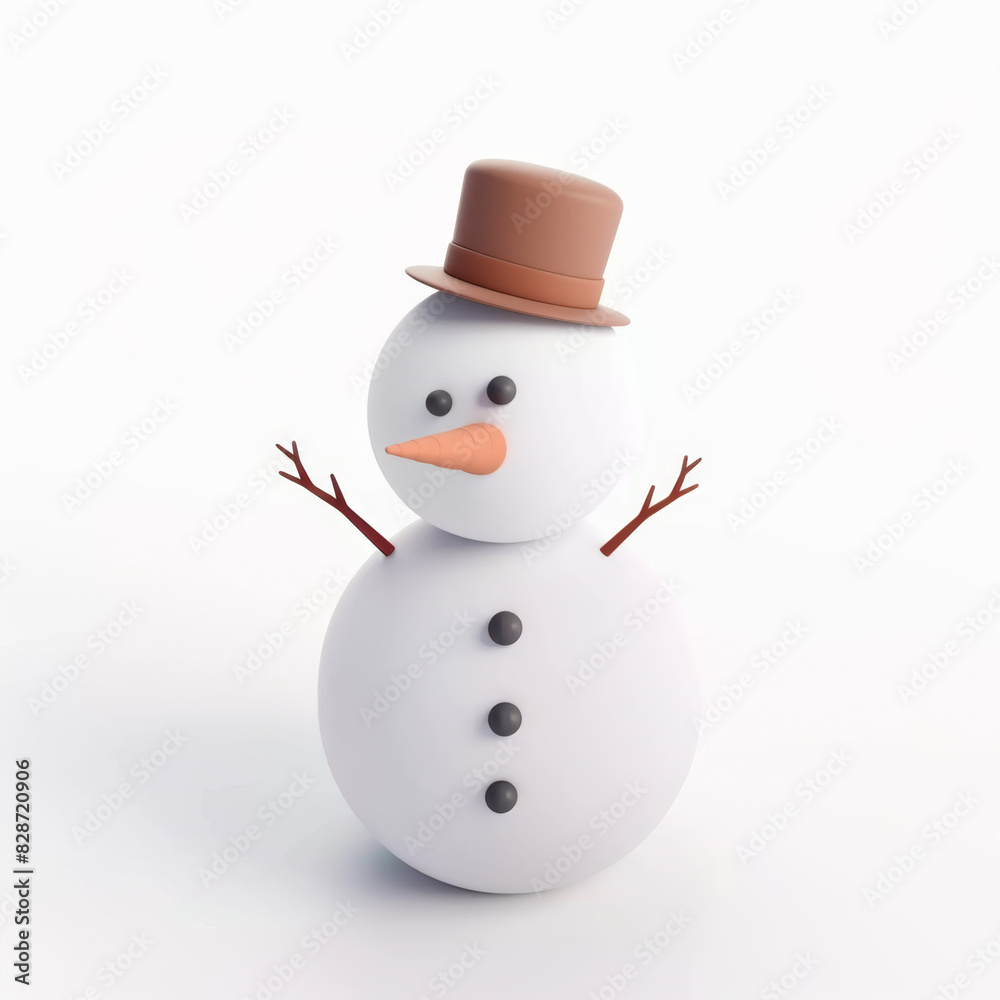 Canvas Prints snowman icon in 3d style on a white background