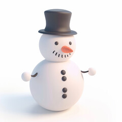 snowman icon in 3D style on a white background