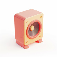 Obraz premium Audio Speakers icon in 3D style on a white background