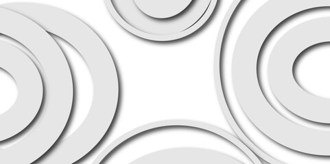 Seamless Circle and Ring Pattern. Abstract white geometric circle background with shadow. Vector illustration.  You can use for add, poster, design artwork, template, banner, wallpaper. 