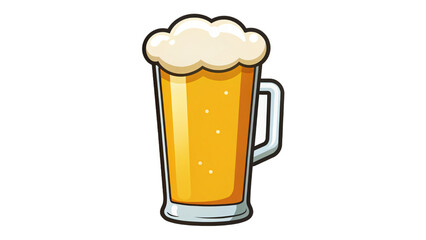 A cold, golden lager beer in a tall glass with a frothy white head