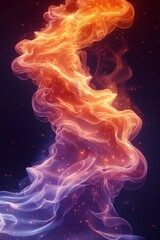 Obraz premium Vibrant Swirl of Smoke on Black Background