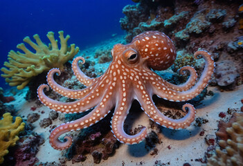 Octopus under sea