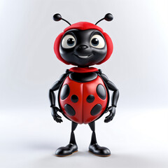 Ladybug mascot on white background