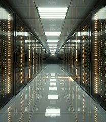 Fototapeta premium Server Room Corridor Interior Design
