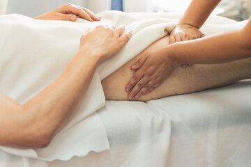 Fototapeta premium Tranquil Spa Experience: The Art of Massage Therapy