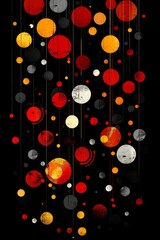 Black Background With Red, Yellow, and White Circles