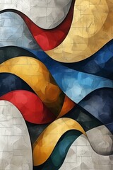 Fototapeta premium Vibrant Abstract Design Painting on Brick Wall