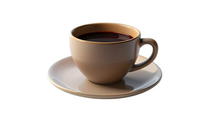 Obraz premium Isolated on white, a ceramic coffee cup filled with a hot brown beverage steams with a tempting aroma