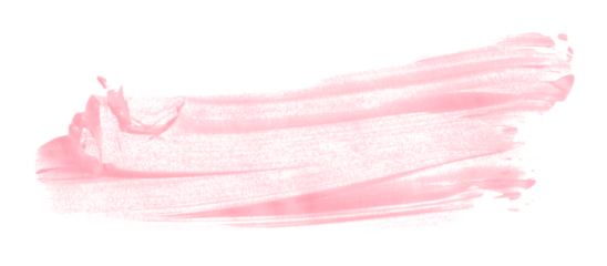Pink brush strokes isolated on transparent background.