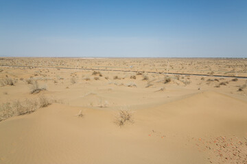 View of the desert in Karakalpakstan