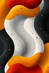 Obraz premium Monochrome Background With Orange and Red Shapes