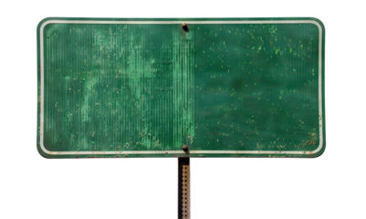 Green street sign, cut out