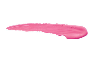 Pink Brush Stroke, Oil Paint, Acrylic Paint. Isolated on White Background and Transparent PNG.