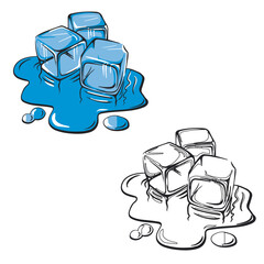 ice drawing with line art style. outline. vector illustrations