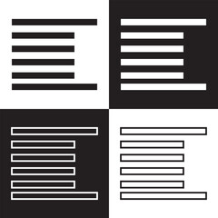 Paragraph Align, Text Align, Paragraph Centering, Left Justified, Right Justified, UI Icon, isolated on white background. Vector illustration. EPS 10